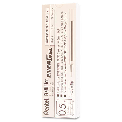 Pentel Refill for Pentel EnerGel Retractable Liquid Gel Pens, Fine Needle Tip, Black Ink LRN5A