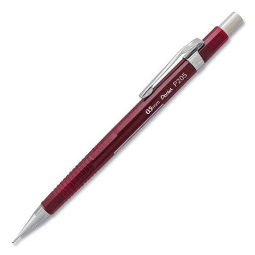 Pentel Sharp Mechanical Pencil, 0.5 mm, HB (#2.5), Black Lead, Burgundy Barrel P205B