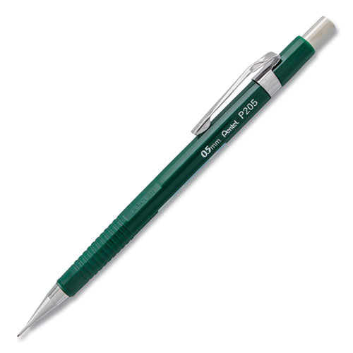 Pentel Sharp Mechanical Pencil, 0.5 mm, HB (#2.5), Black Lead, Green Barrel P205D