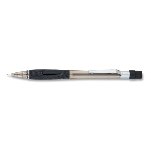Pentel Quicker Clicker Mechanical Pencil, 0.5 mm, HB (#2.5), Black Lead, Transparent Smoke Barrel PD345TA