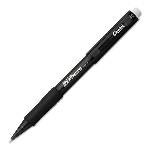 Pentel Twist-Erase EXPRESS Mechanical Pencil, 0.7 mm, HB (#2.5), Black Lead, Black Barrel, Dozen QE417A