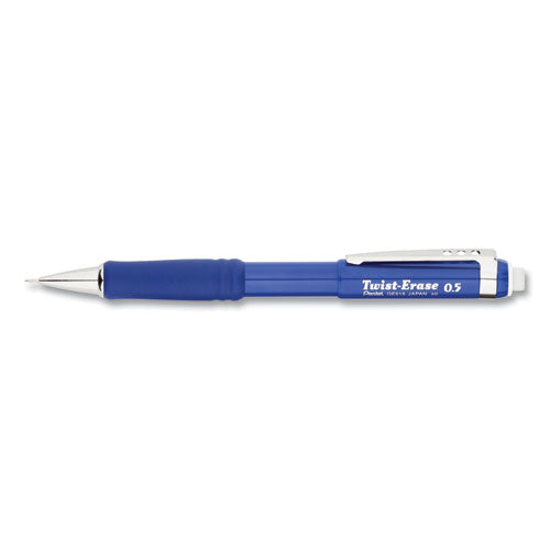 Pentel Twist-Erase III Mechanical Pencil, 0.5 mm, HB (#2.5), Black Lead, Blue Barrel QE515C