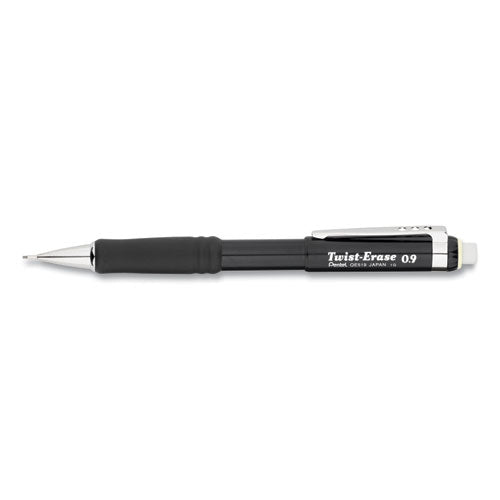 Pentel Twist-Erase III Mechanical Pencil, 0.9 mm, HB (#2.5), Black Lead, Black Barrel QE519A