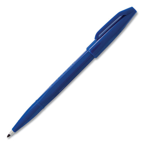 Pentel Arts Sign Pen Fine Point Color Marker, Extra-Fine Bullet Tip, Blue, Dozen S520C