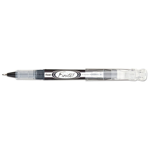 Pentel Finito! Porous Point Pen, Stick, Extra-Fine 0.4 mm, Black Ink, Black-Silver Barrel SD98A