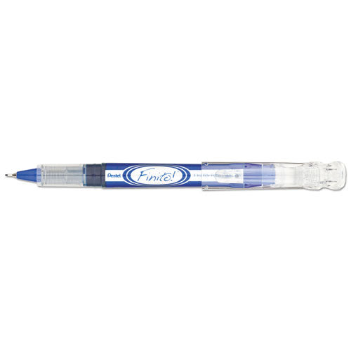 Pentel Finito! Porous Point Pen, Stick, Extra-Fine 0.4 mm, Blue Ink, Blue-Silver Barrel SD98C
