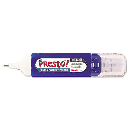 Pentel Presto! Multipurpose Correction Pen, 12 ml, White ZL31W