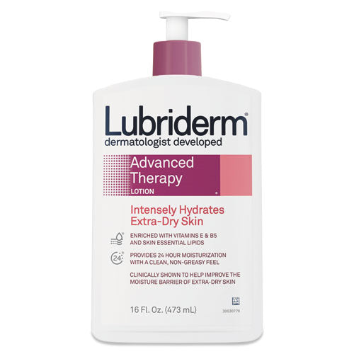 Lubriderm Advanced Therapy Moisturizing Hand-Body Lotion, 16 oz Pump Bottle 48322EA