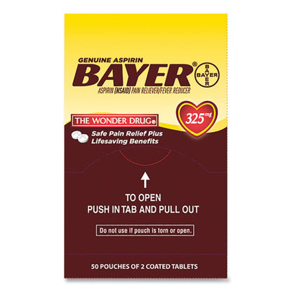 Bayer Aspirin Tablets, Two-Pack, 50 Packs-Box 204