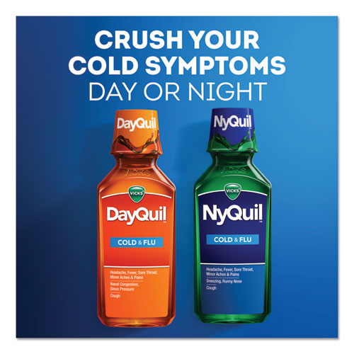 Vicks NyQuil Cold and Flu Nighttime Liquid, 12 oz Bottle 01426EA
