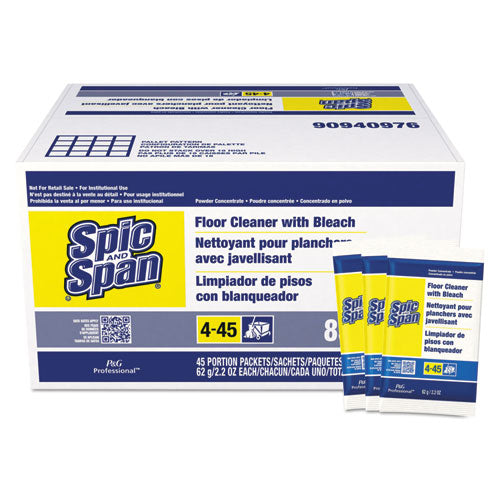 Spic and Span Bleach Floor Cleaner Packets, 2.2oz Packets, 45-Carton 02010