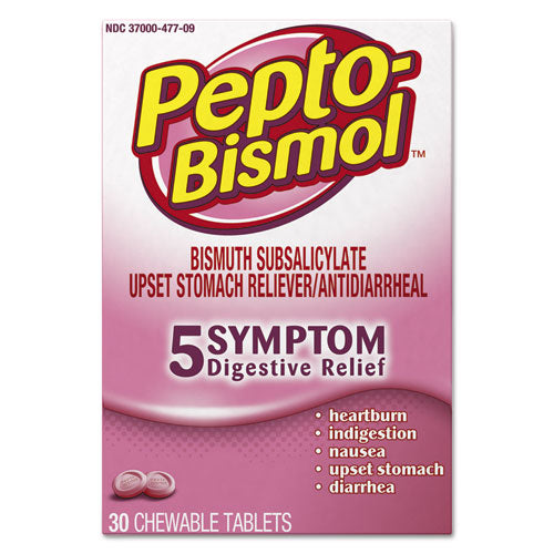 Pepto-Bismol Chewable Tablets, Original Flavor, 30-Box, 24 Box-Carton 03977