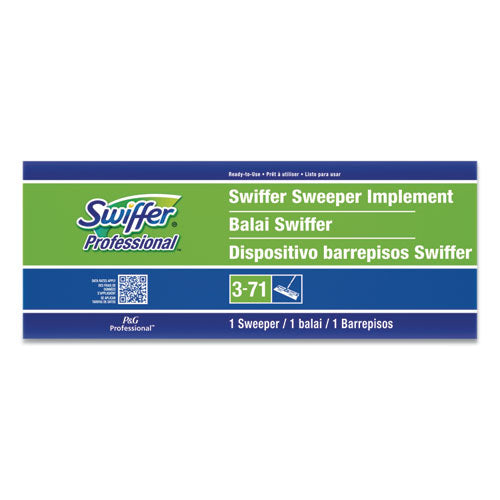 Swiffer Sweeper Mop, 10 x 4.8 White Cloth Head, 46" Green-Silver Aluminum-Plastic Handle 09060EA