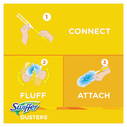 Swiffer Dusters Starter Kit, Dust Lock Fiber, 6" Handle, Blue-Yellow, 6-Carton 11804