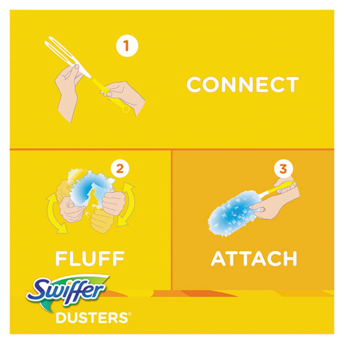 Swiffer Dusters Starter Kit, Dust Lock Fiber, 6" Handle, Blue-Yellow PGC11804KT