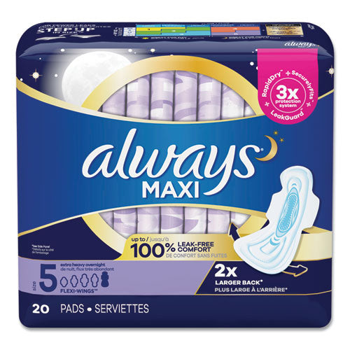 Always Maxi Pads, Extra Heavy Overnight, 20-Pack 17902PK