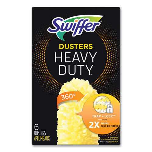 Swiffer Heavy Duty Dusters Refill, Dust Lock Fiber, Yellow, 6-Box, 4 Boxes-Carton 21620