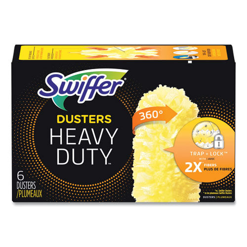 Swiffer Heavy Duty Dusters Refill, Dust Lock Fiber, Yellow, 6-Box, 4 Boxes-Carton 21620