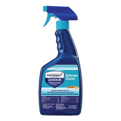 Microban 24-Hour Disinfectant Bathroom Cleaner, Citrus, 32 oz Spray Bottle, 6-Carton 30120