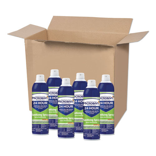 Microban 24-Hour Disinfectant Sanitizing Spray, Citrus, 15 oz Aerosol Spray, 6-Carton 30130