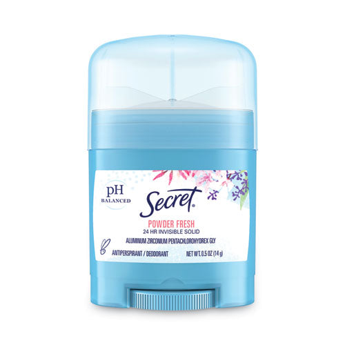Secret Invisible Solid Anti-Perspirant and Deodorant, Powder Fresh, 0.5 oz Stick, 24-Carton 31384