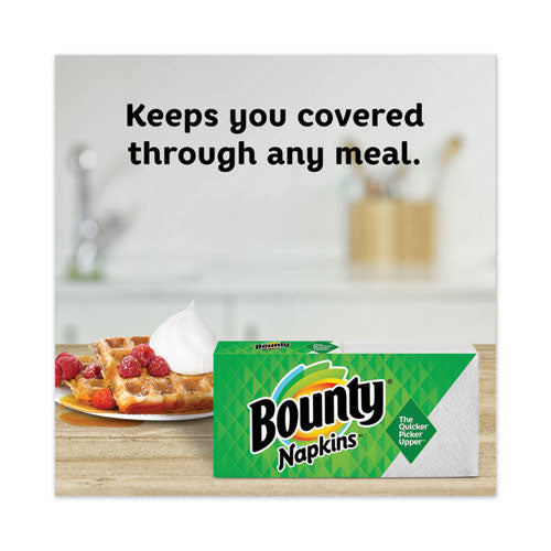 Bounty Quilted Napkins, 1-Ply, 12.1 x 12, White, 100-Pack, 20 Packs per Carton 34884