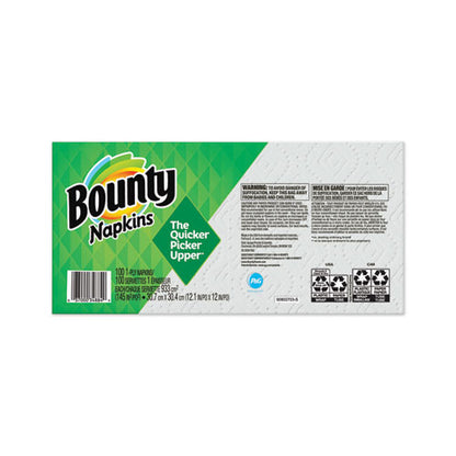 Bounty Quilted Napkins, 1-Ply, 12.1 x 12, White, 100-Pack, 20 Packs per Carton 34884
