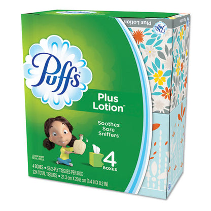 Puffs Plus Lotion Facial Tissue 1 Ply 56 Sheets White (24 Pack) 34899