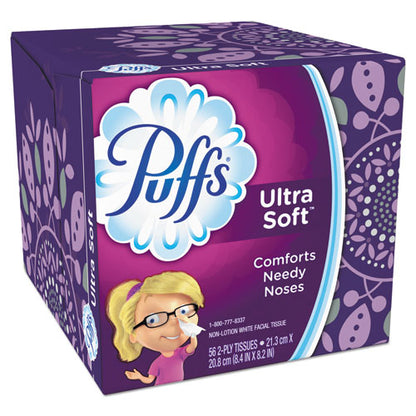 Puffs Ultra Soft Cube Box Facial Tissue 2 Ply 56 Sheets White (Single Box) 35038