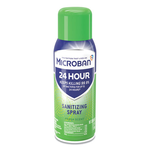 Microban 24-Hour Disinfectant Sanitizing Spray, Fresh Scent, 12.5 oz Aerosol Spray, 6-Carton 48774
