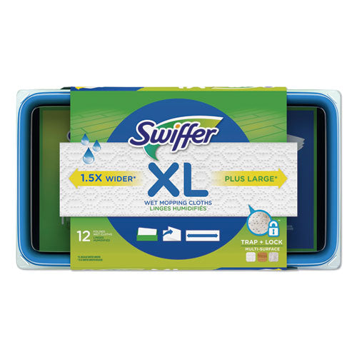 Swiffer Max-XL Wet Refill Cloths, 16 1-2 x 9, 12-Tub, 6 Tubs-Carton 74471