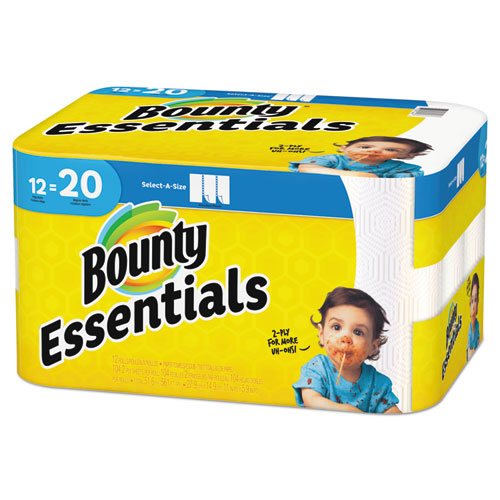 Bounty Essentials Select-A-Size Paper Towels 2 Ply 104 Sheets (12 Rolls) 74647