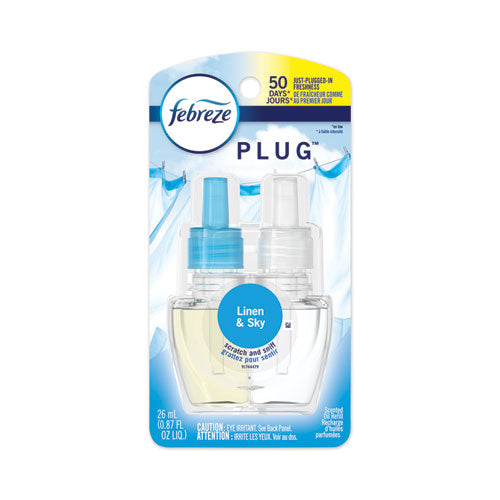 Febreze PLUG Air Freshener Refills, Linen and Sky, 0.87 oz, 6-Carton 74901