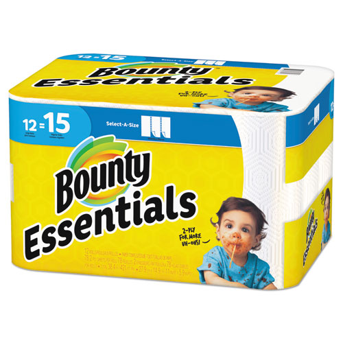Bounty Essentials Select-A-Size Paper Towels 2 Ply 78 Sheets (12 Rolls) 75720
