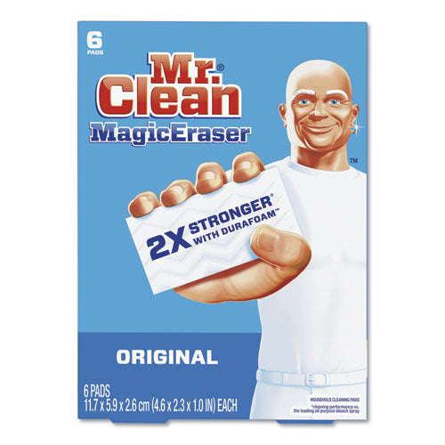 Mr. Clean Magic Eraser, 2.3 x 4.6, 1" Thick, White, 6-Pack, 6 Packs-Carton 79009