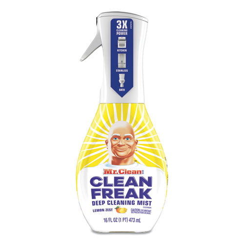 Mr. Clean Clean Freak Deep Cleaning Mist Multi-Surface Spray, Lemon, 16 oz Spray Bottle, 6-Carton 79129