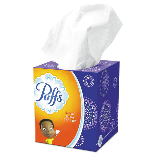 Puffs Facial Tissue Cube Box 2 Ply 64 Sheets White (24 Pack) 84405