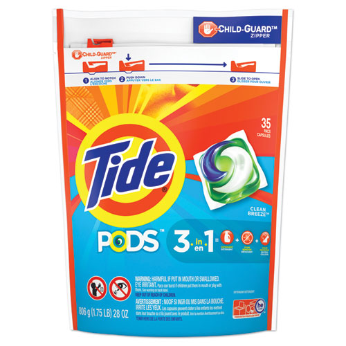 Tide Pods, Laundry Detergent, Clean Breeze, 35-Pack 93126