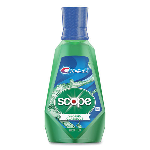 Crest + Scope Mouth Rinse, Classic Mint, 1 L Bottle, 6-Carton 95662