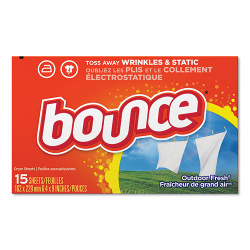 Bounce Fabric Softener Sheets, Outdoor Fresh, 15 Sheets-Box, 15 Box-Carton 95860