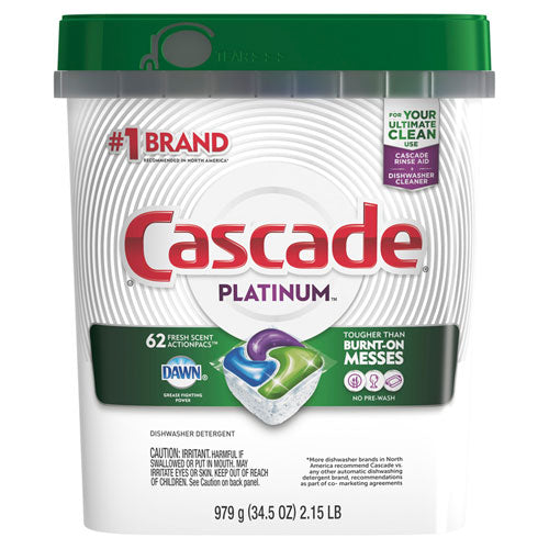 Cascade ActionPacs, Fresh Scent, 34.5 oz, 62 Packs-Bag, 3 Bags-Carton 97726