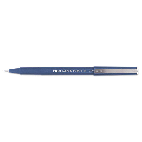 Pilot Razor Point II Super Fine Line Porous Point Pen, Stick, Extra-Fine 0.2 mm, Blue Ink, Blue Barrel, Dozen 11003