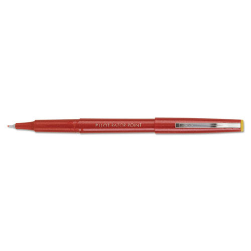 Pilot Razor Point Fine Line Porous Point Pen, Stick, Extra-Fine 0.3 mm, Red Ink, Red Barrel, Dozen 11007