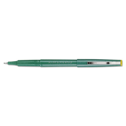 Pilot Razor Point Fine Line Porous Point Pen, Stick, Extra-Fine 0.3 mm, Green Ink, Green Barrel, Dozen 11010