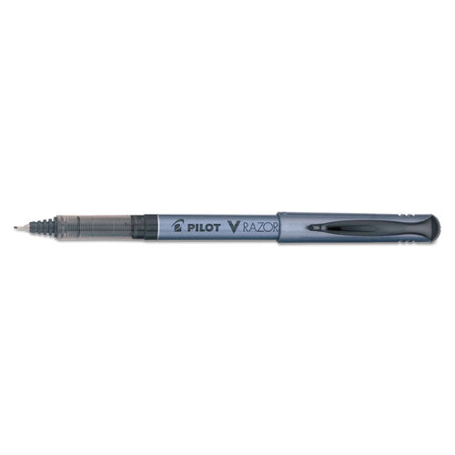 Pilot V Razor Point Liquid Ink Porous Point Pen, Stick, Extra-Fine 0.5 mm, Black Ink, Gray Barrel, Dozen 11020