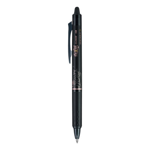 Pilot FriXion Clicker Erasable Gel Pen, Retractable, Bold 1 mm, Black Ink, Black Barrel, Dozen 11384