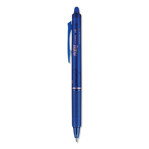 Pilot FriXion Clicker Erasable Gel Pen, Retractable, Bold 1 mm, Blue Ink, Blue Barrel, Dozen PIL11387