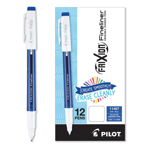 Pilot FriXion ColorSticks Erasable Stick Gel Pen, 0.7mm, Blue Ink/Barrel,  Dozen (32466)