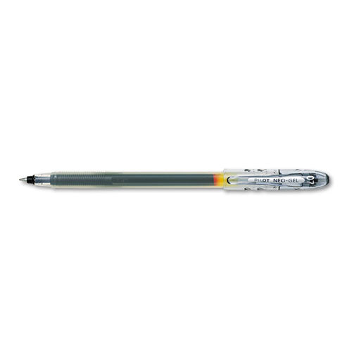 Pilot Neo-Gel Gel Pen, Stick, Fine 0.7 mm, Black Ink, Black Barrel, Dozen 14001