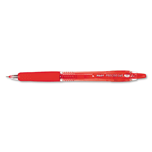 Pilot Precise Gel BeGreen Gel Pen, Retractable, Fine 0.7 mm, Red Ink, Red Barrel, Dozen 15003